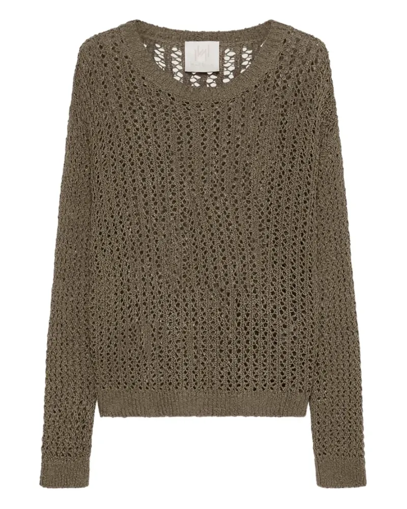 MARELLA Riva Pullover mit Lochstrickmuster - Grün Grün