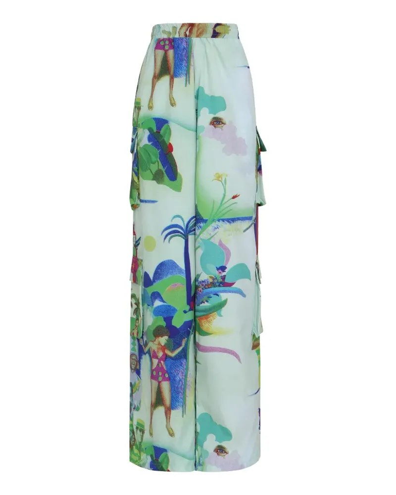 Amir Slama print cargo trousers - Grün Grün
