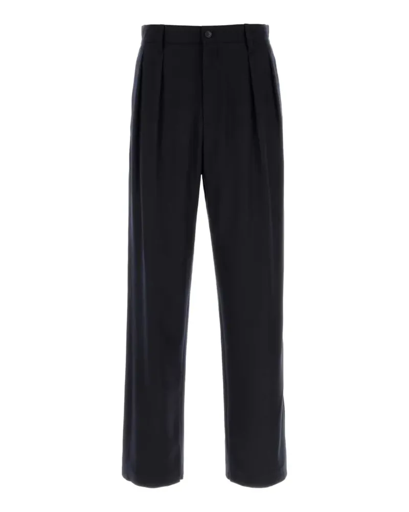 Emporio Armani pleated wool trousers - Blau Blau