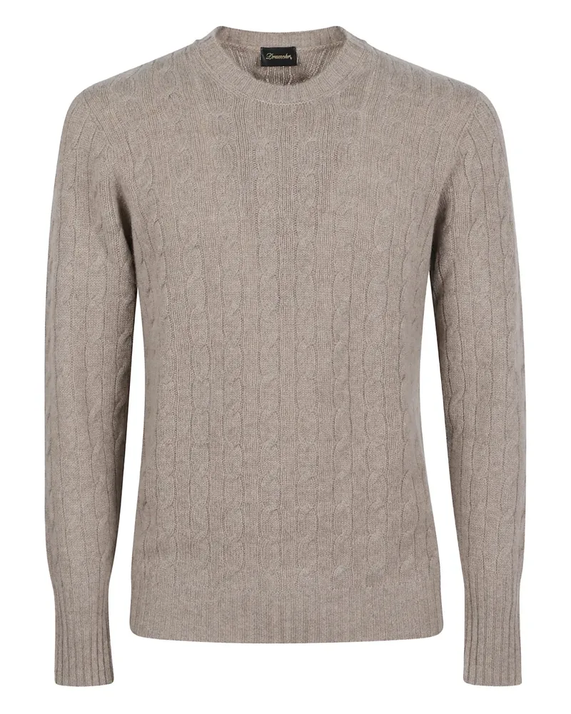 Drumohr  Geflochtener Pullover mit rundem Ausschnitt - Nude Nude