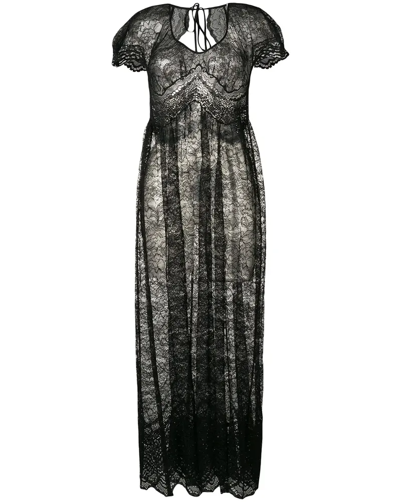 Paco Rabanne Maxikleid aus Spitze - Schwarz Schwarz