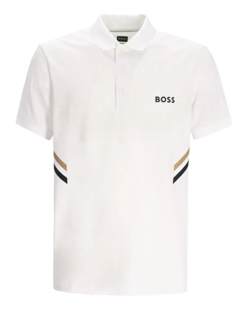 HUGO BOSS Poloshirt mit Streifendetail - Weiß Weiß