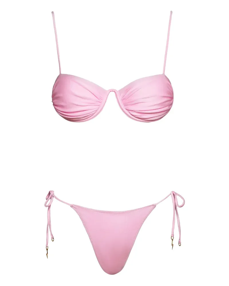 Noire Swimwear Moonwire Bikini mit Schnürung - Rosa Rosa