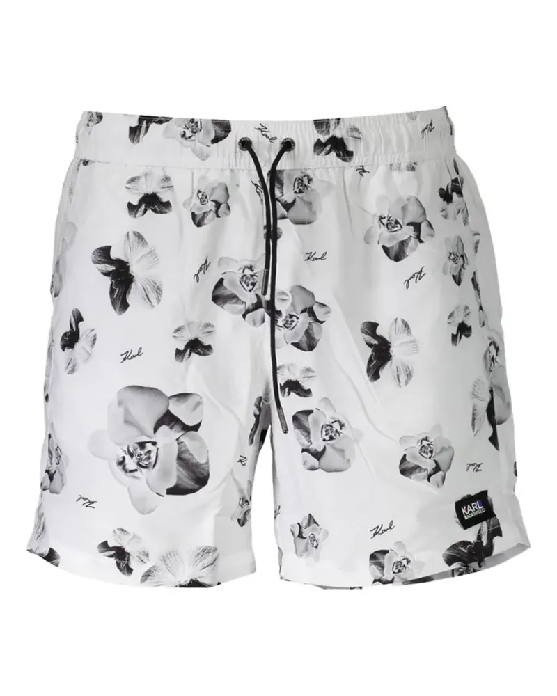 Karl Lagerfeld floral-print swim trunks - Weiß Weiß