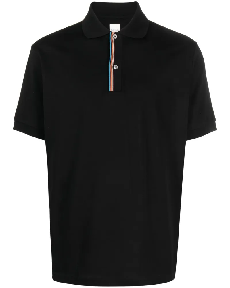 Paul Smith Poloshirt mit Regenbogenstreifen - Schwarz Schwarz