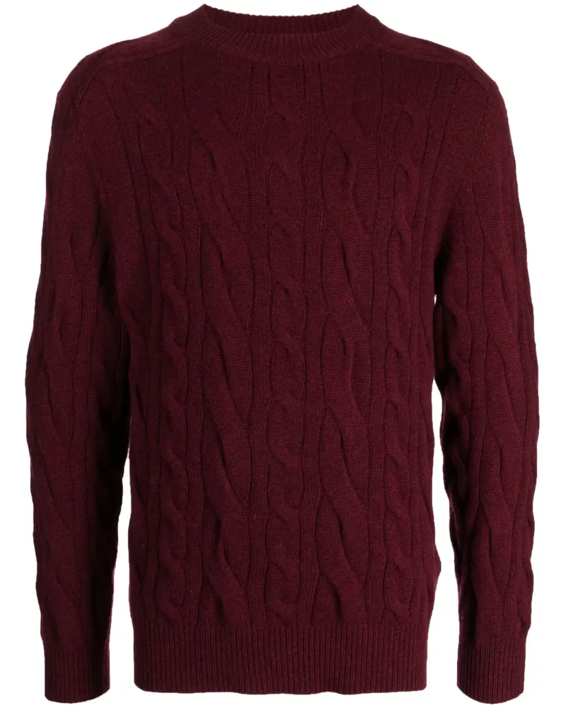 N.Peal Kaschmirpullover mit Zopfmuster - Rot Rot