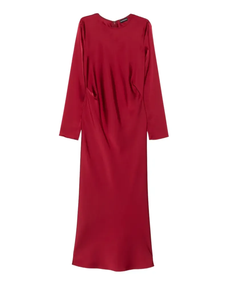 Emporio Armani Langärmeliges Midikleid mit Satin-Finish - Rot Rot
