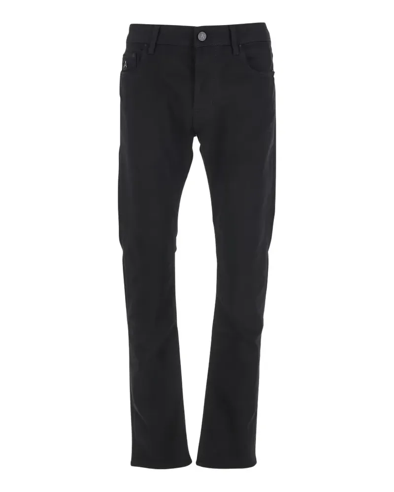 Jacob Cohën Schmale Bard Jeans mit Logo-Patch - Schwarz Schwarz