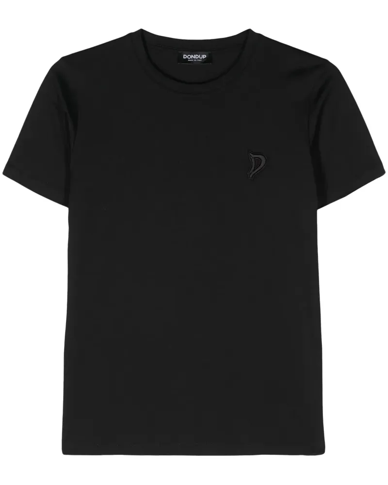 Dondup T-Shirt mit Logo-Stickerei - Schwarz Schwarz