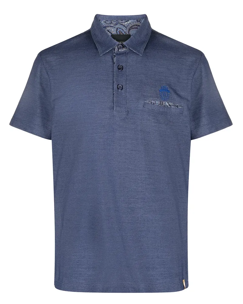 Billionaire Poloshirt mit Paisley-Tasche - Blau Blau