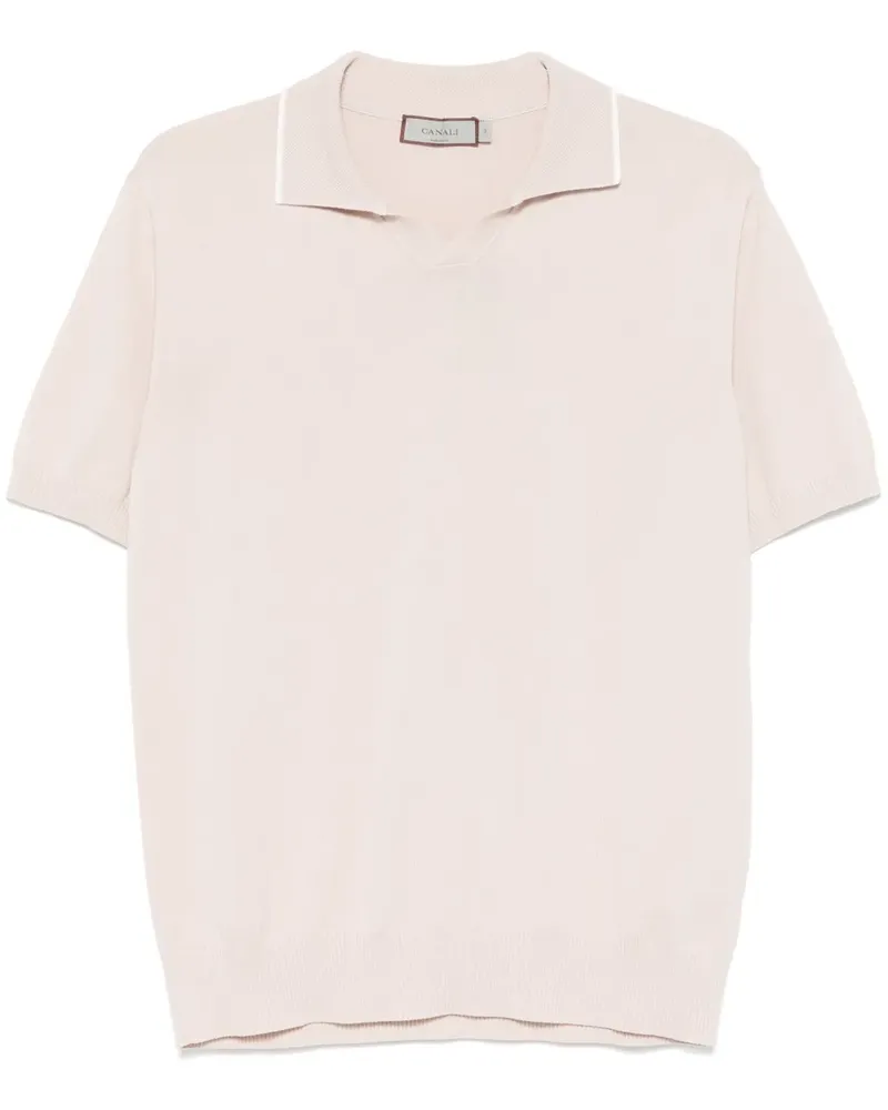 Canali Fein gestricktes T-Shirt - Nude Nude