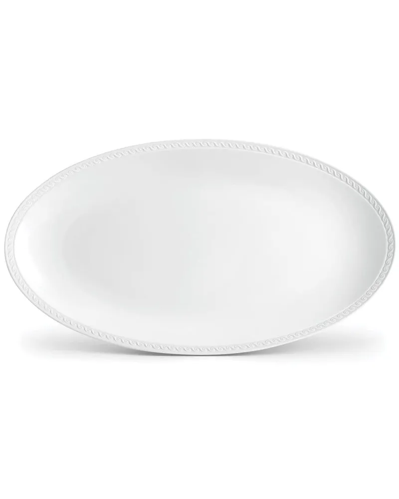 L’OBJET Großer ovaler Neptune Porzellanteller - Weiß Weiß