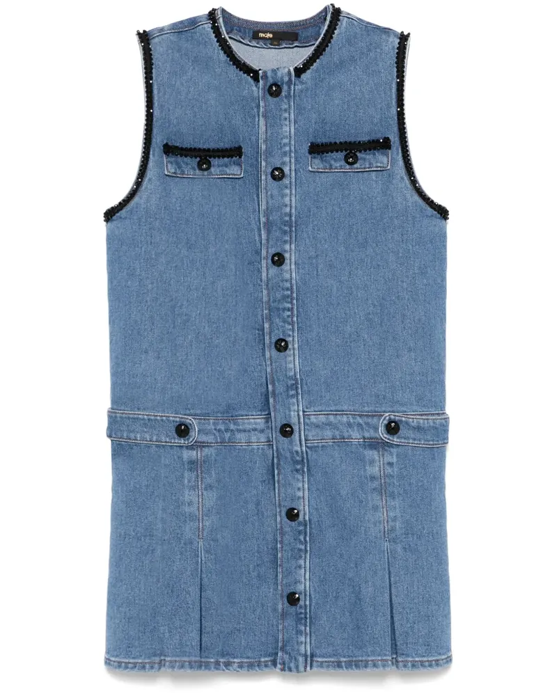 Maje Jeans-Minikleid mit besticktem Besatz - Blau Blau