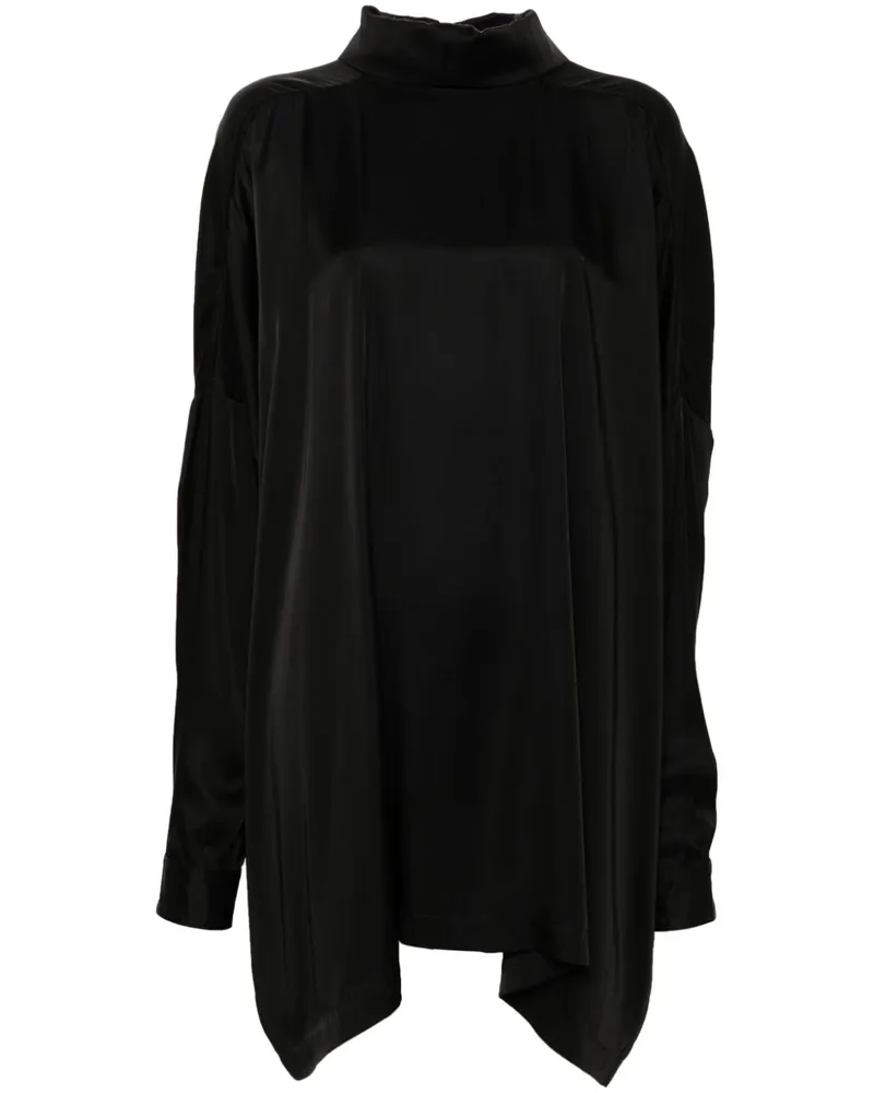 Rick Owens Tabard Bluse aus Satin - Schwarz Schwarz