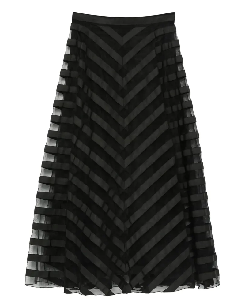 P.A.R.O.S.H. P.A.R.O H. Gestreifter Chevron Midirock - Schwarz Schwarz