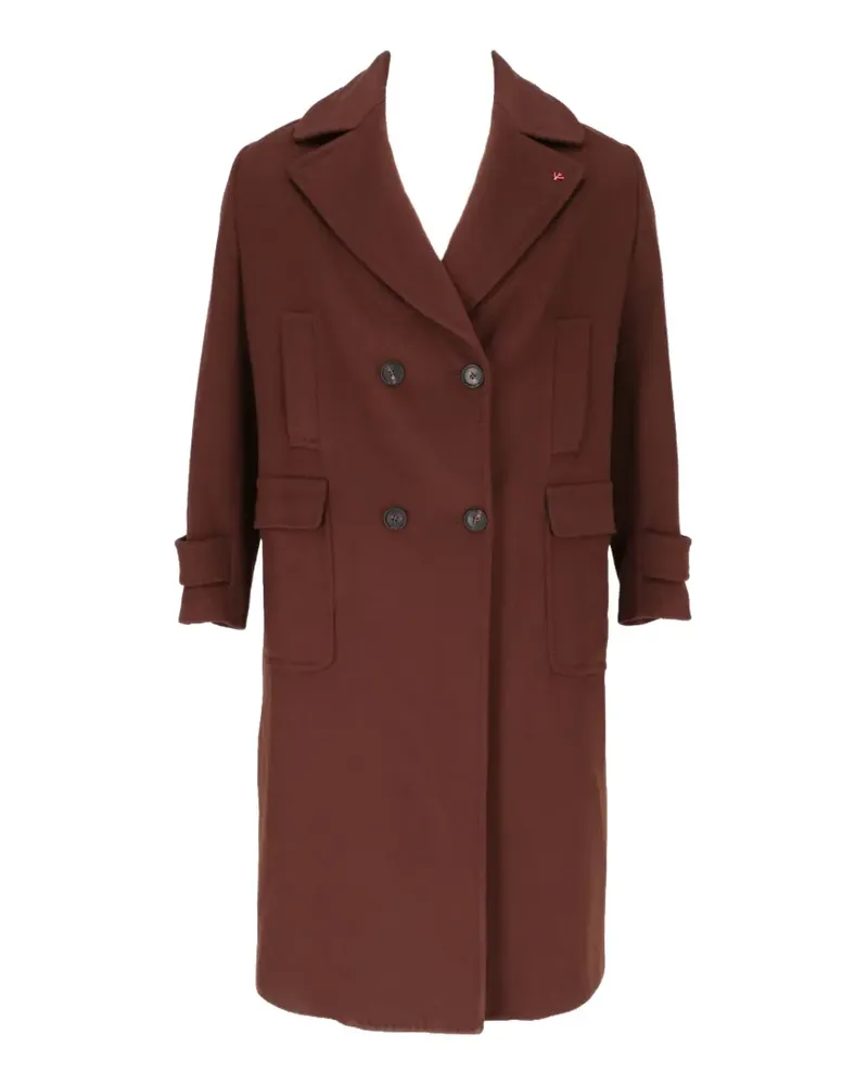 Isaia double-breasted notched-lapel coat - Braun Braun