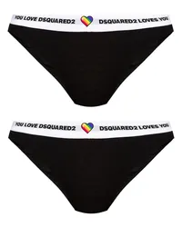 Dsquared2 Set aus zwei Slips mit Logo-Bund Schwarz