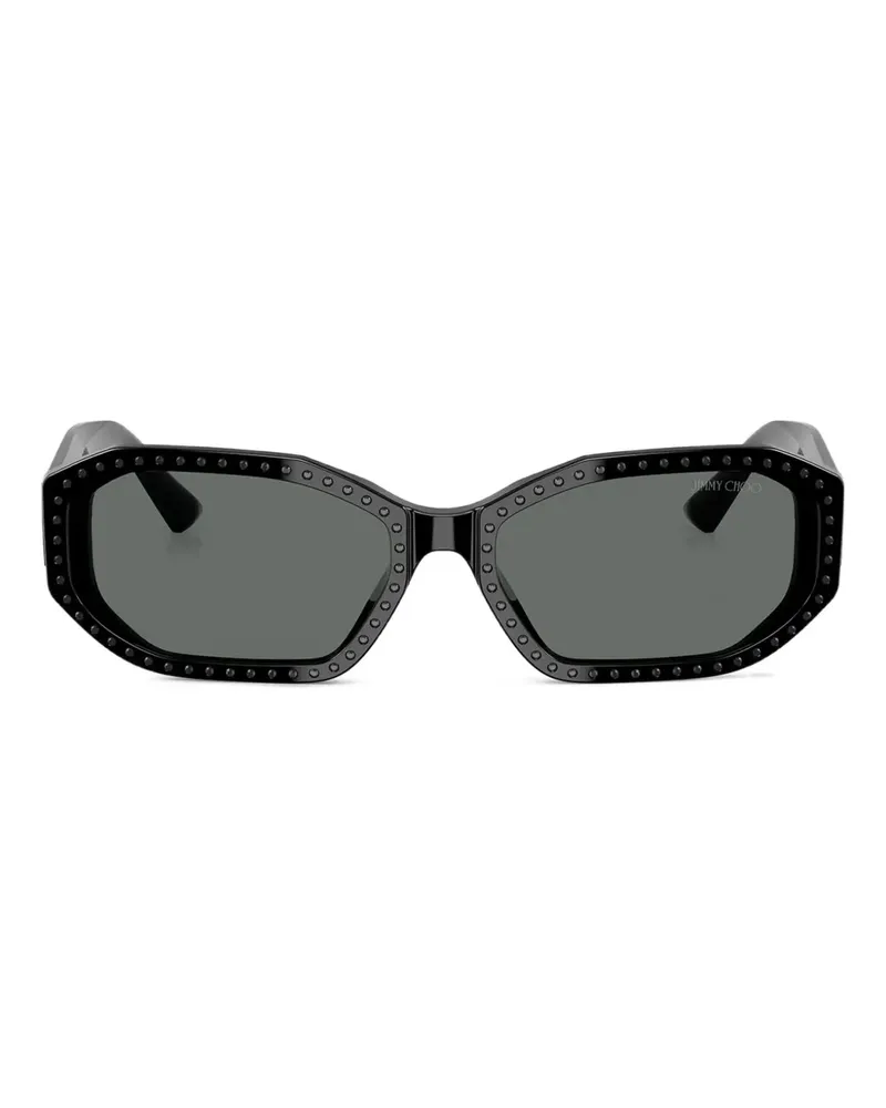 Jimmy Choo Geometrische Sonnenbrille mit Kristallen - Schwarz Schwarz