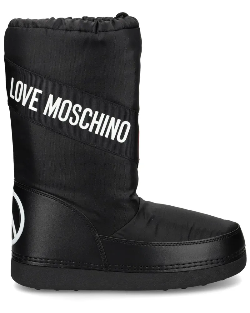 Moschino Schneestiefel mit Logo-Print Schwarz