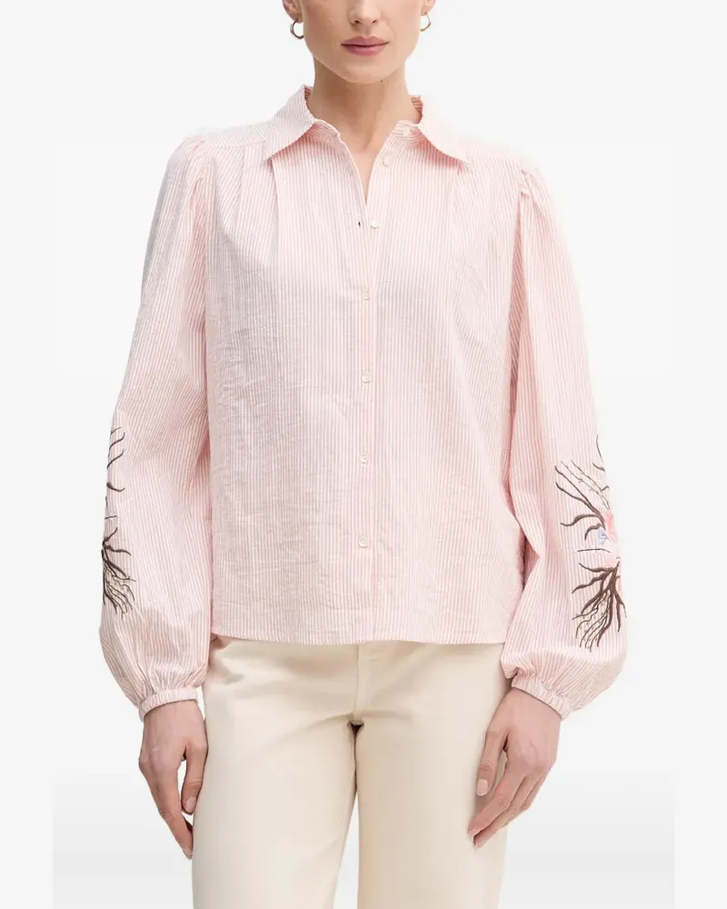 Mos Mosh Gestreiftes Hemd mit Stickerei - Rosa Rosa