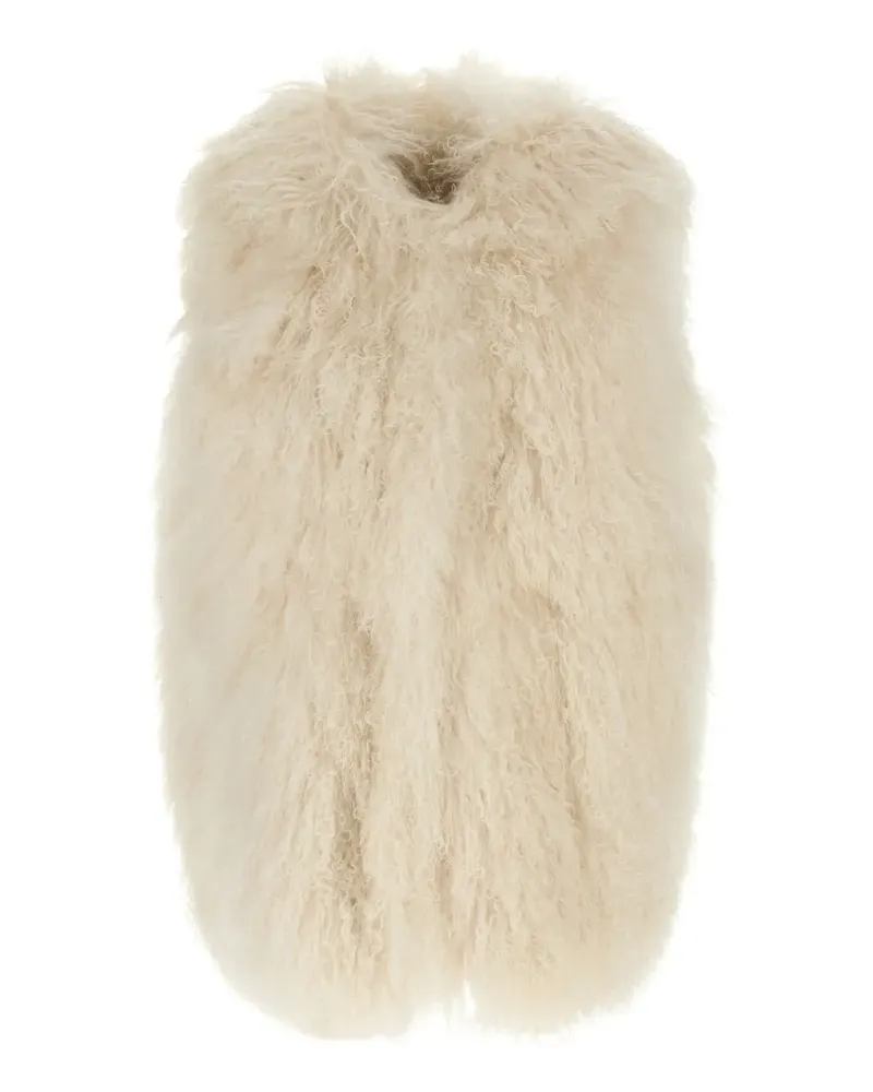 Yves Salomon curly-texture vest - Weiß Weiß