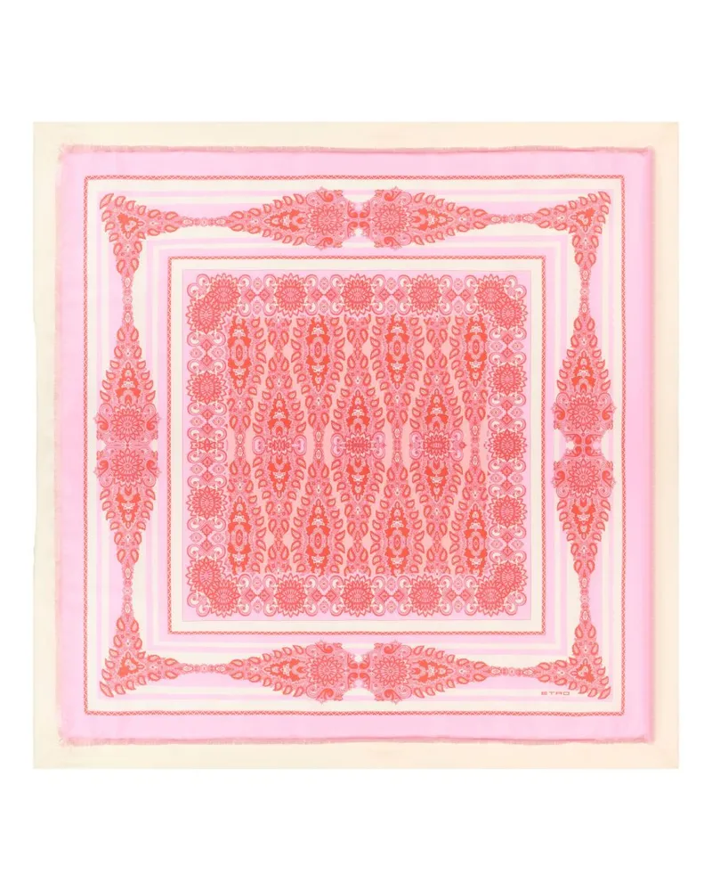 Etro Seidenschal mit Paisley-Print - Rosa Rosa
