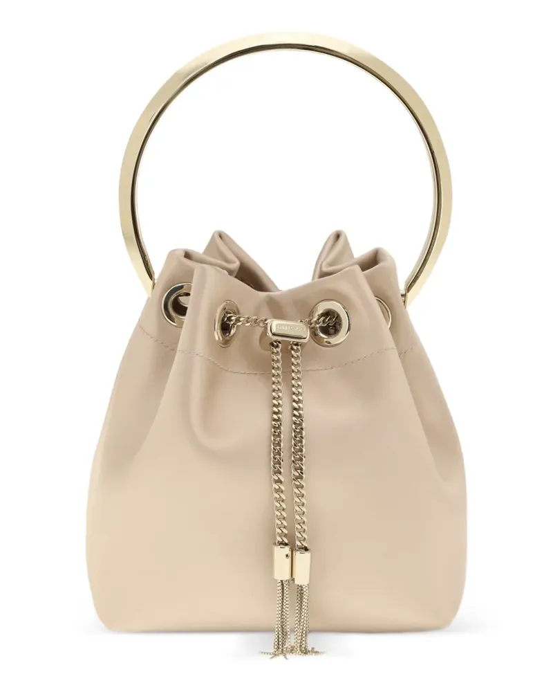 Jimmy Choo Bon Bon satin bucket bag - Nude Nude