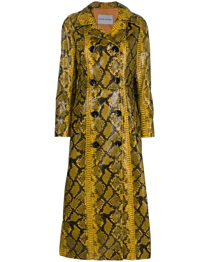 STAND Doppelreihiger Mantel - Gelb Gelb