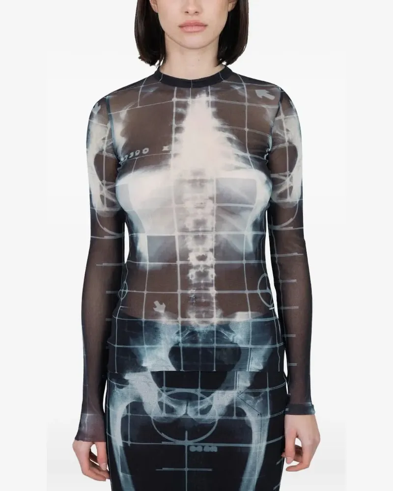 Jean Paul Gaultier Squeletor Mesh-Oberteil - Schwarz Schwarz