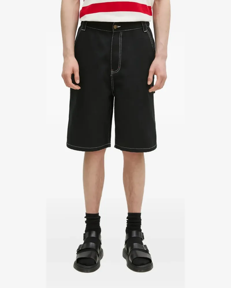 ICECREAM Jeans-Shorts mit Kontrastnähten - Schwarz Schwarz