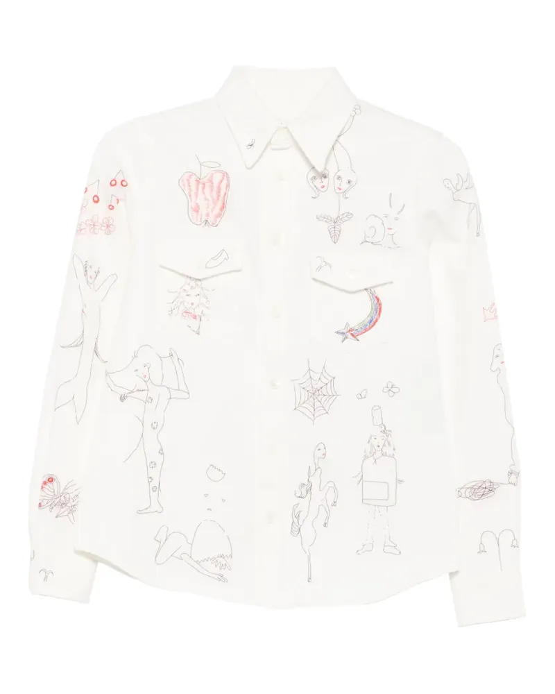 Maison Margiela Jacke mit grafischem Print - Weiß Weiß