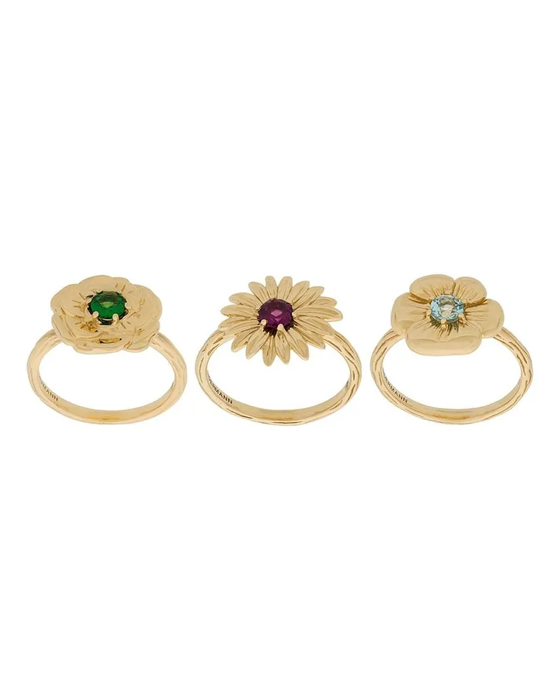 Aurélie Bidermann Set aus drei 18kt Gelbgoldringen - Metallic Metallic
