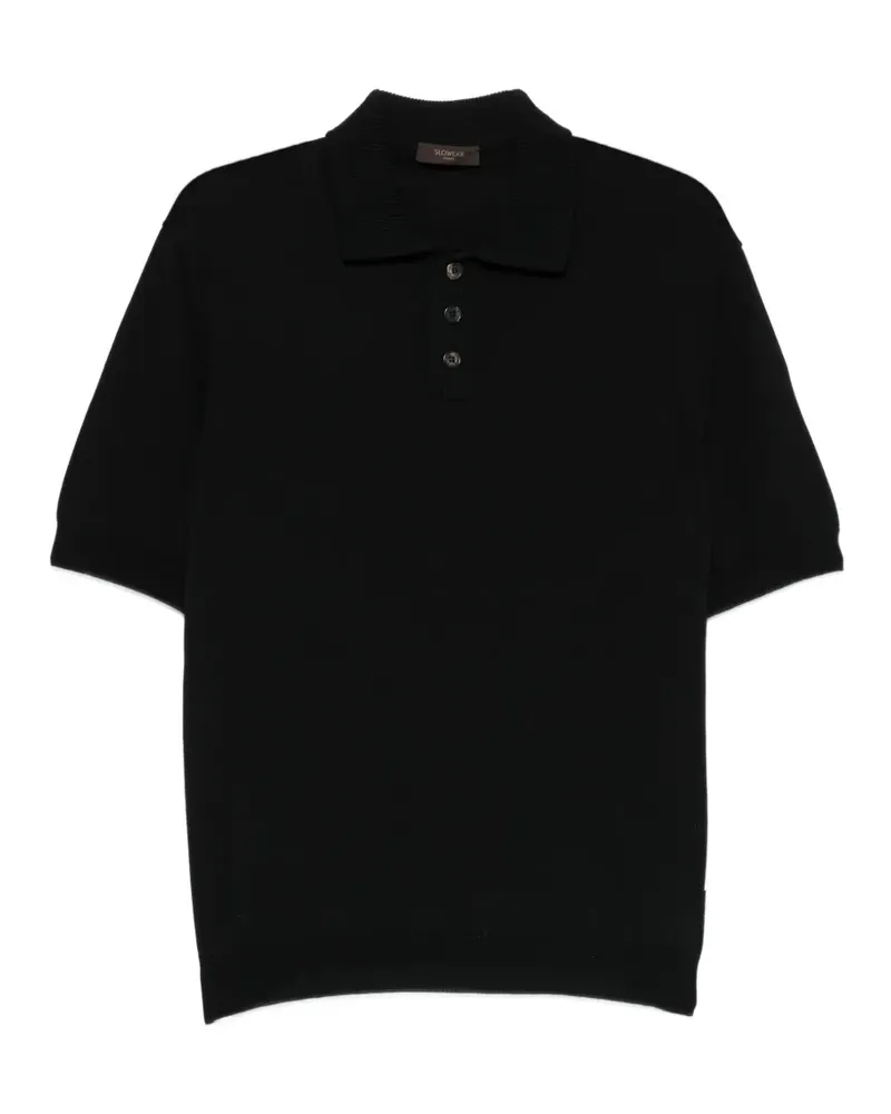 Zanone button short-sleeve polo shirt - Schwarz Schwarz