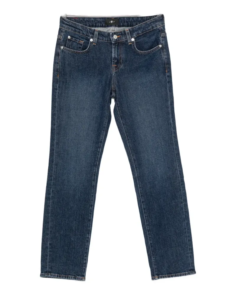 Seven7 logo-patch straight-leg jeans - Blau Blau