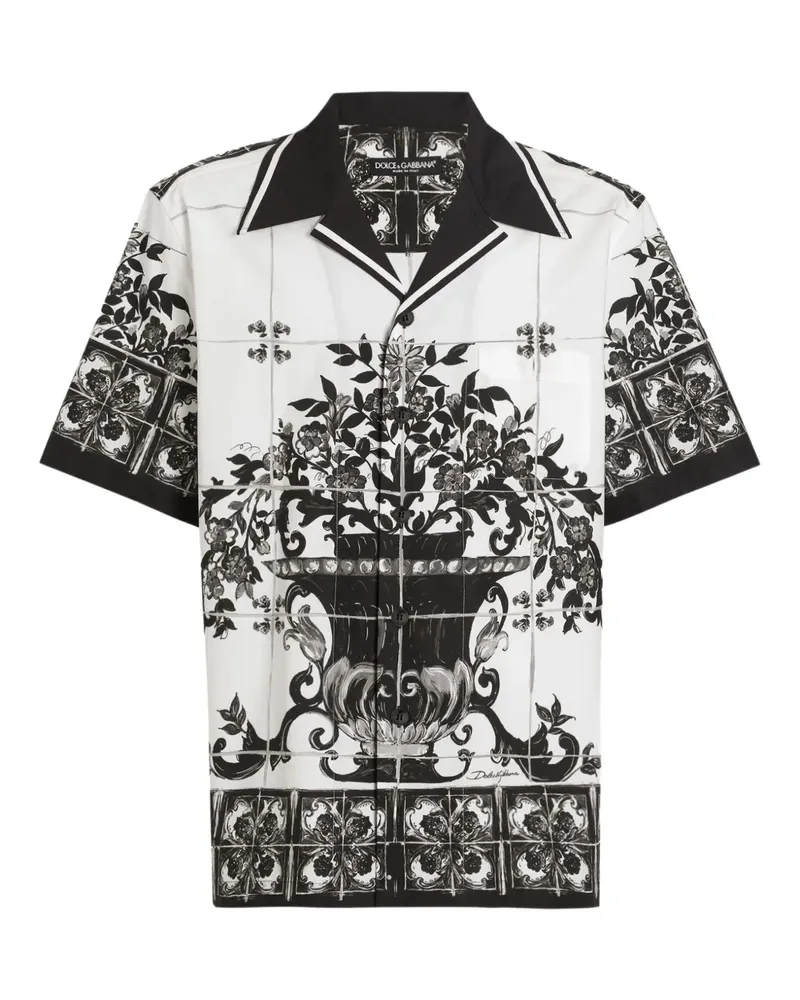 Dolce & Gabbana Hemd mit Majolica-Print - Weiß Weiß