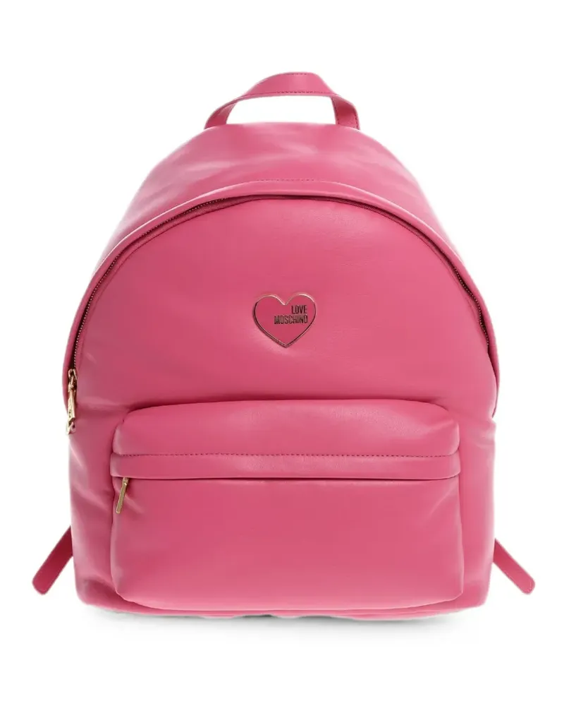 Moschino LOVE heart-plaque backpack - Rosa Rosa