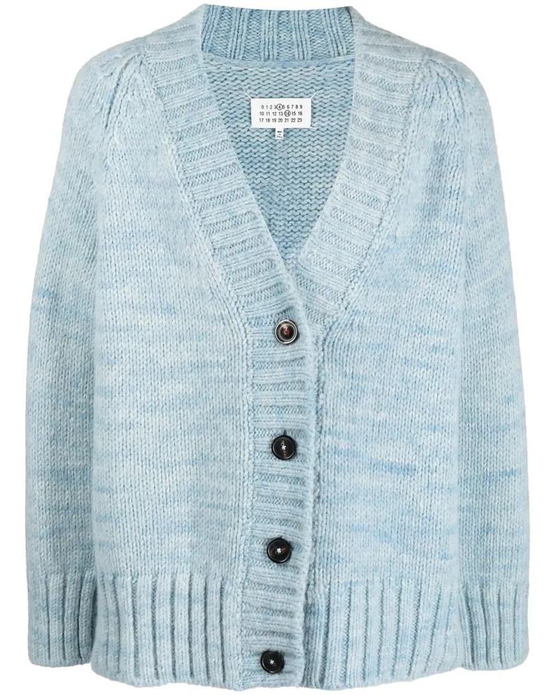 Maison Margiela Botanical Dye Cardigan mit V-Ausschnitt - Blau Blau