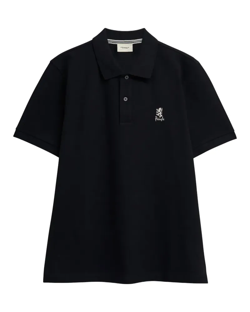 Pringle of Scotland Poloshirt mit Logo-Stickerei - Schwarz Schwarz