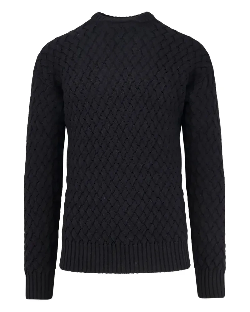 Alpha Studio Pullover mit Zopfmuster - Schwarz Schwarz