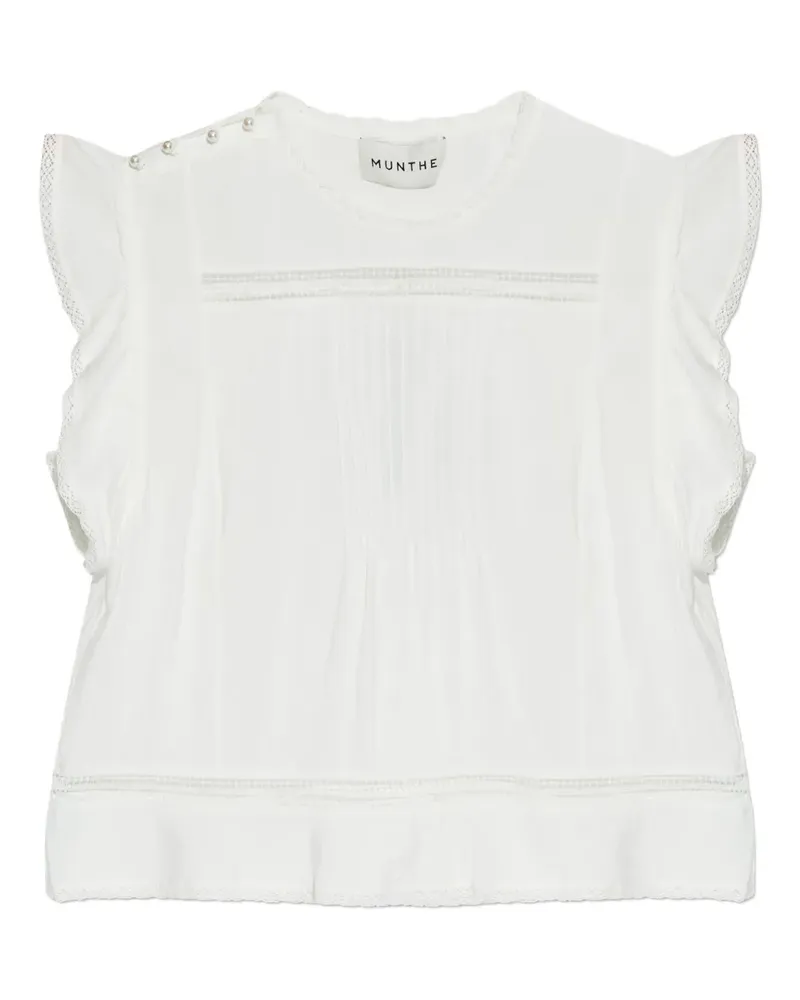 MUNTHE Bluse mit Rüschen - Weiß Weiß