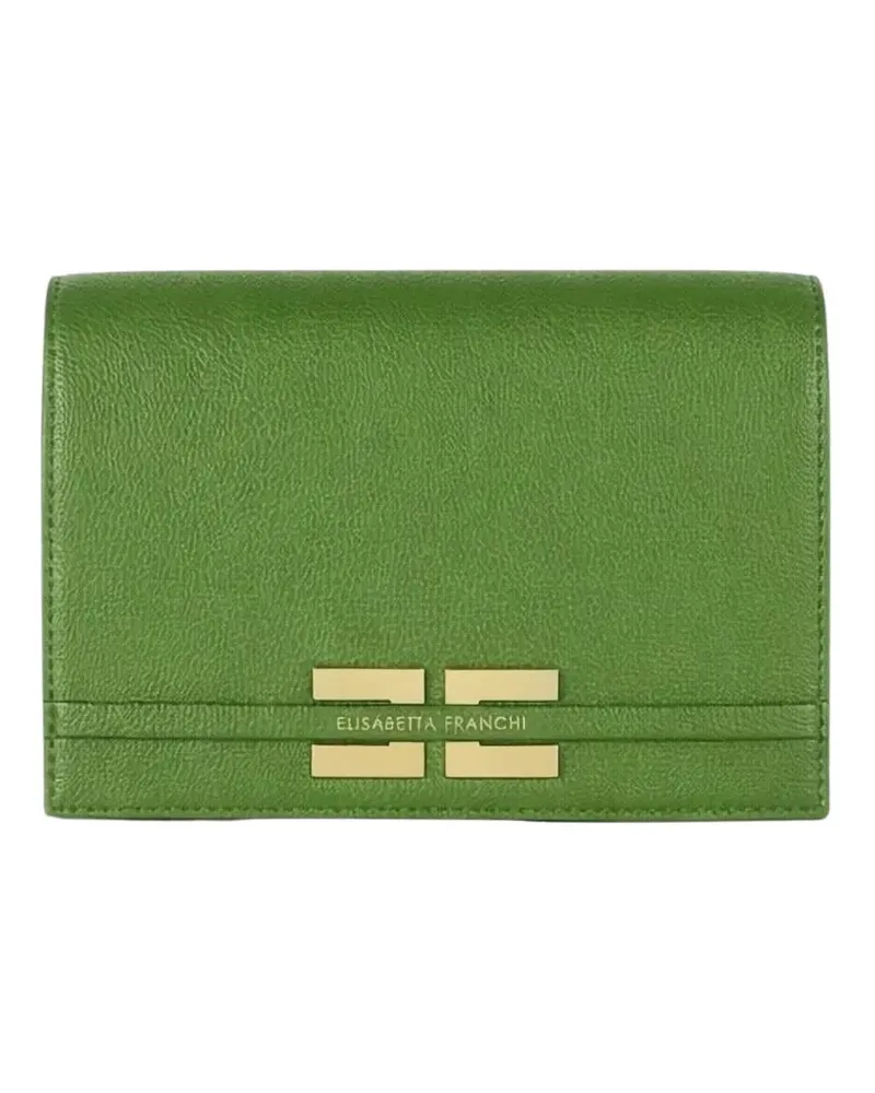 Elisabetta Franchi logo-plaque chain-strap shoulder bag - Grün Grün