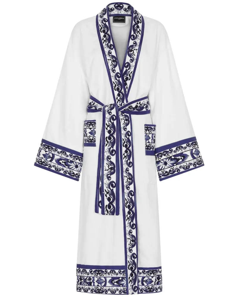 Dolce & Gabbana Bademantel aus Frottee - Weiß Weiß