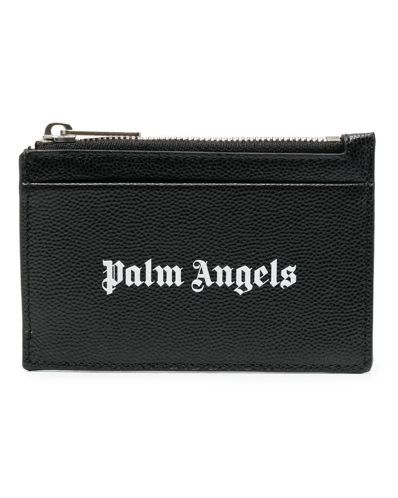 Palm Angels Kartenetui mit Gotik-Print - Schwarz Schwarz