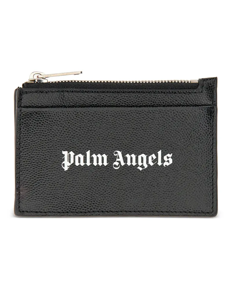 Palm Angels Kartenetui mit Gotik-Print - Schwarz Schwarz
