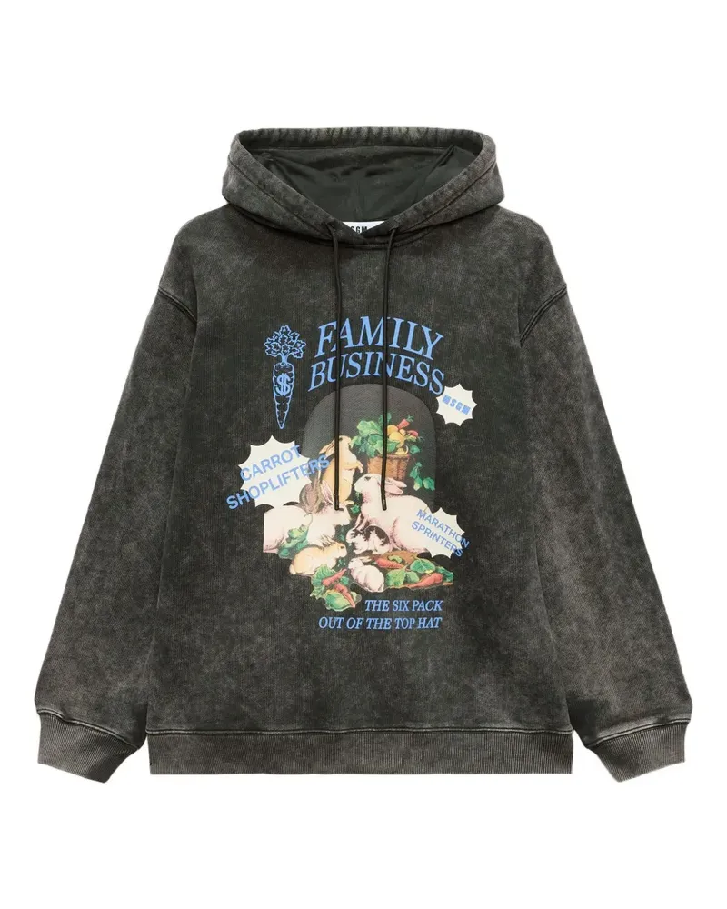 MSGM Hoodie mit grafischem Print - Schwarz Schwarz