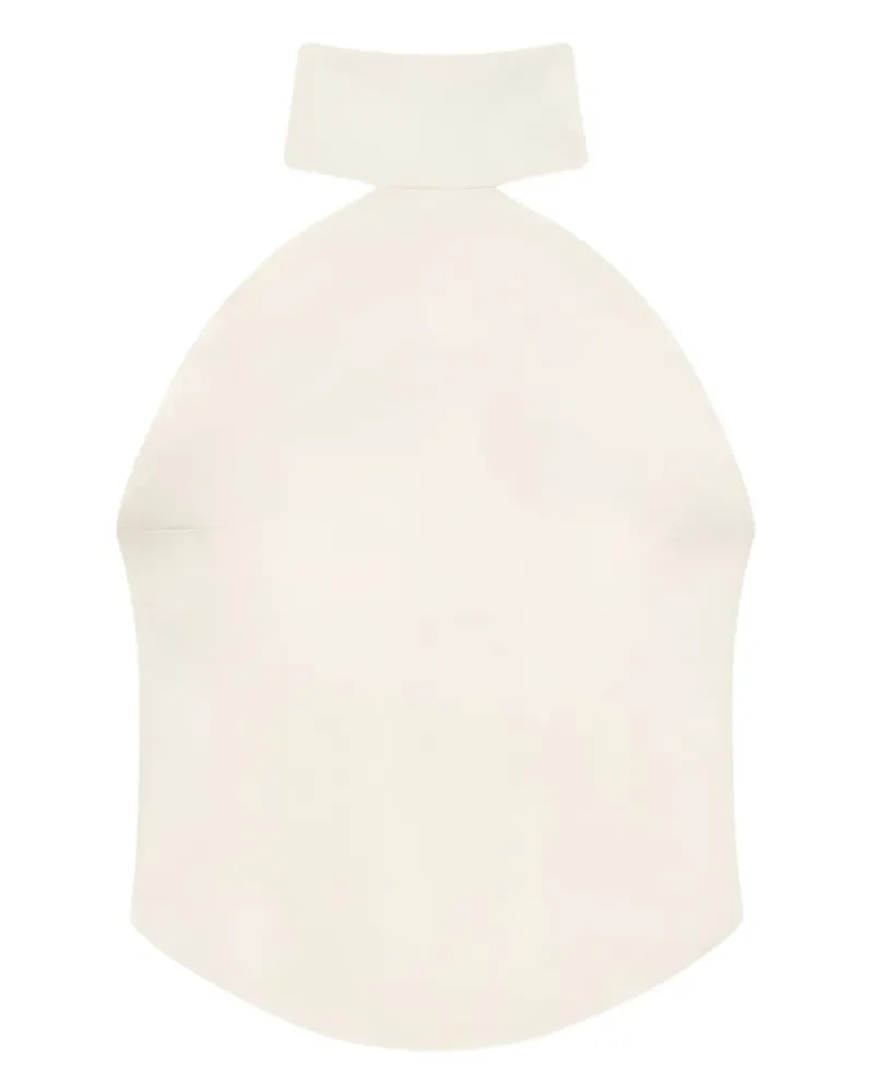 Courrèges Ellipse Top mit Stehkragen - Nude Nude