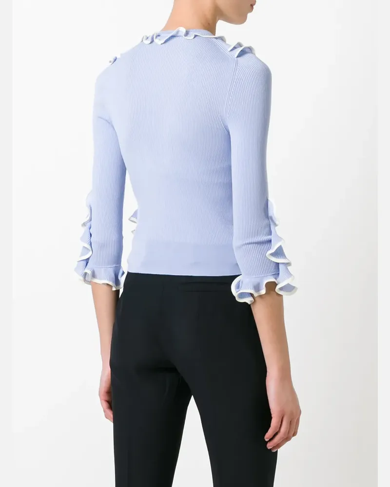 Alexander McQueen Cardigan mit Rüschen - Blau Blau