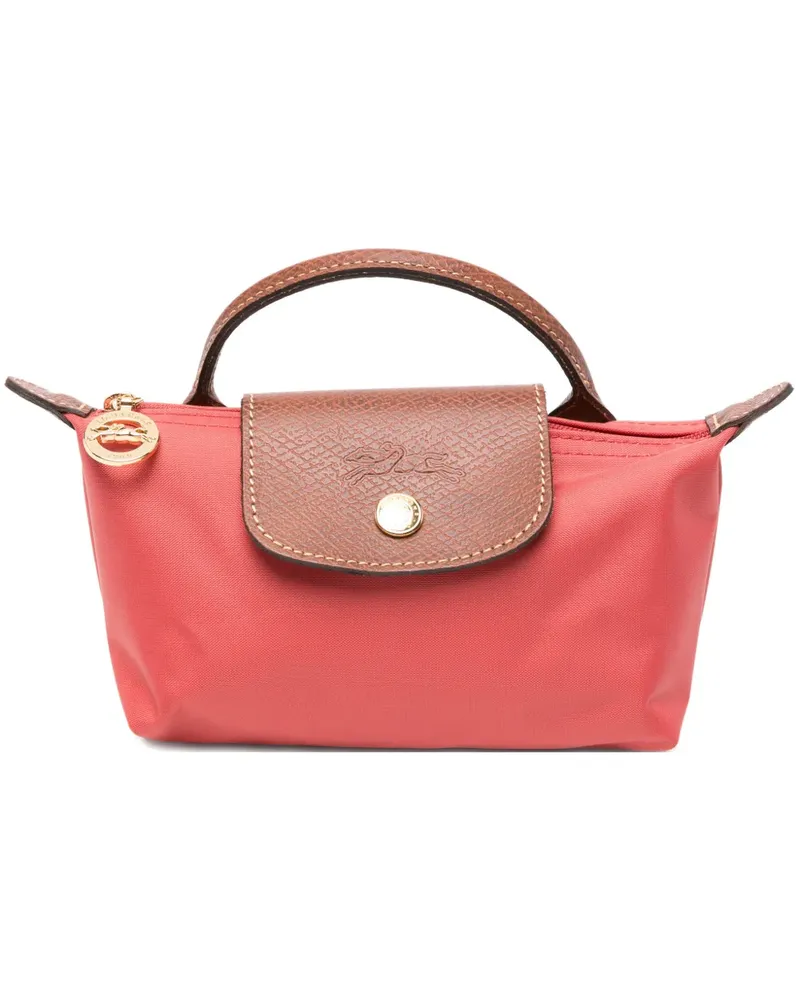 Longchamp mini Le Pliage leather-trim tote bag - Rot Rot