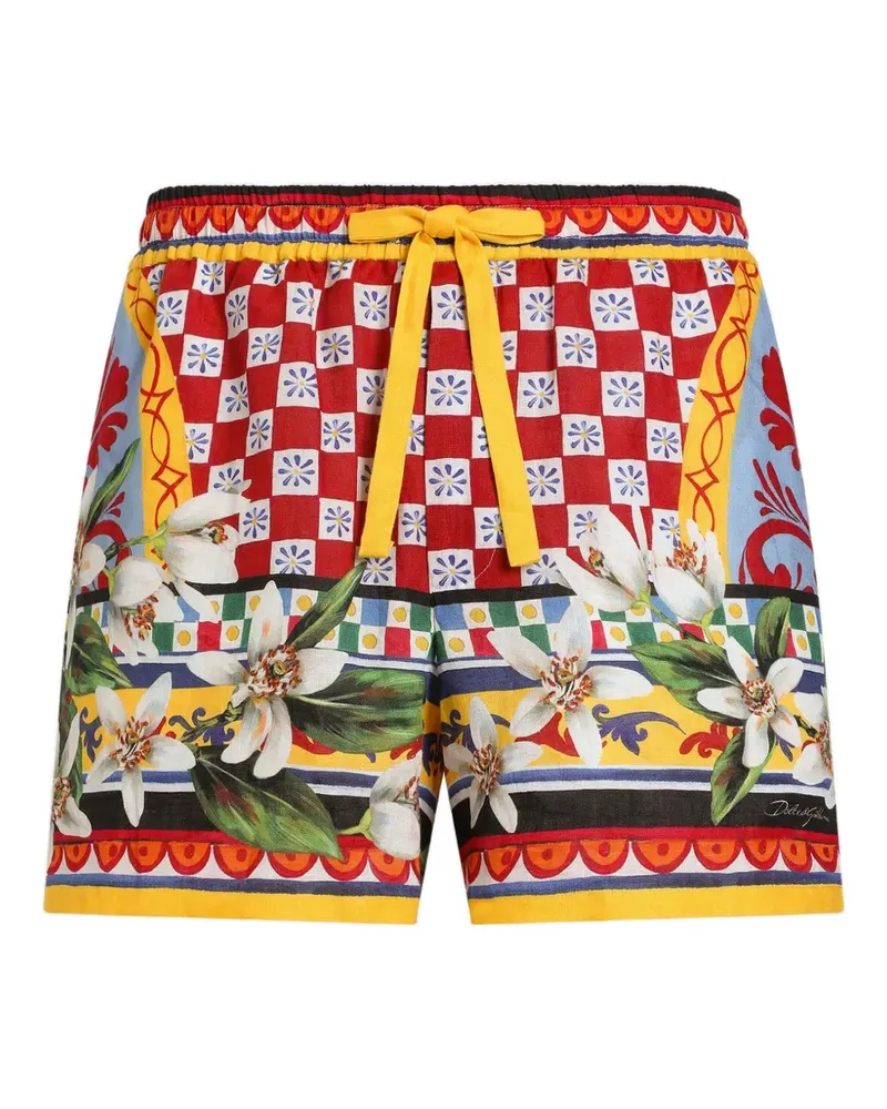 Dolce & Gabbana Carretto-print drawstring shorts - Rot Rot