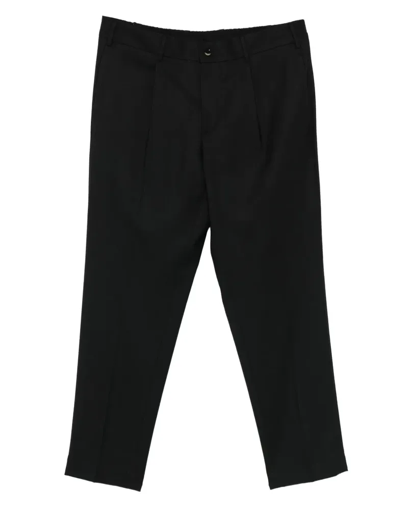 Dell'oglio Klassische Bundfaltenhose - Schwarz Schwarz